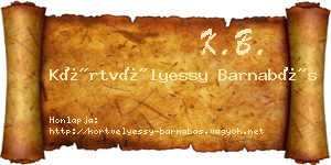 Körtvélyessy Barnabás névjegykártya