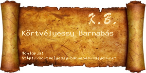 Körtvélyessy Barnabás névjegykártya