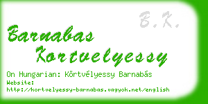 barnabas kortvelyessy business card